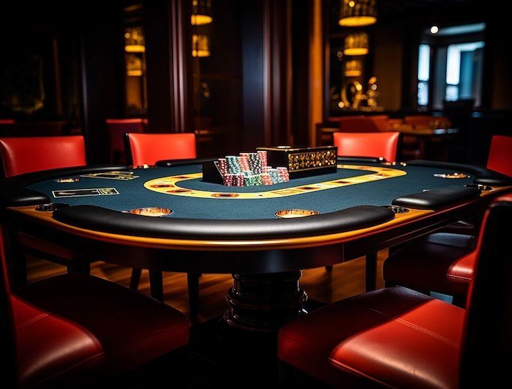 Meja Baccarat dealer langsung di hk6d dengan kartu dan chip